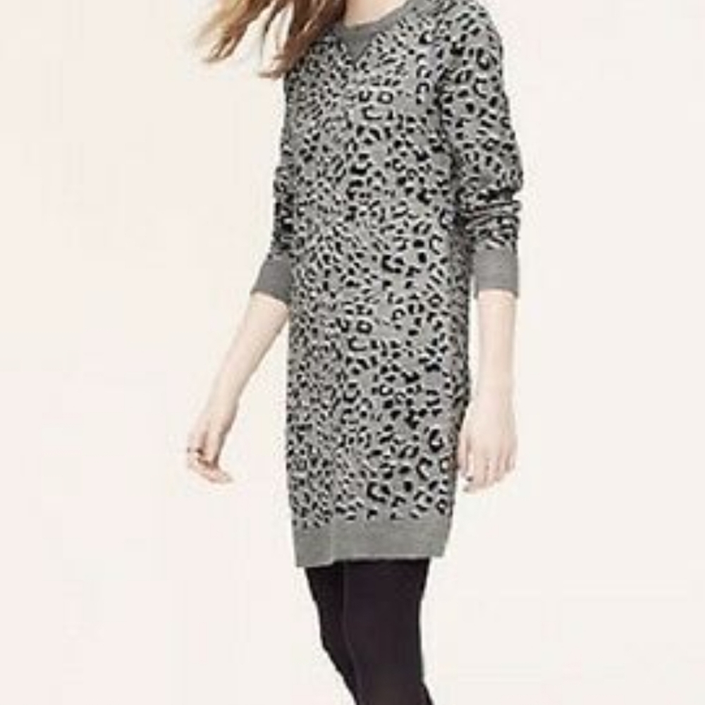 LOFT leopard tunic sweater (S)